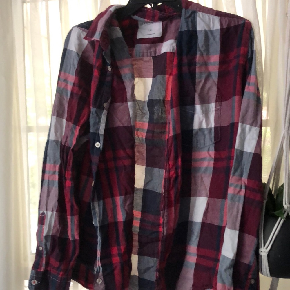 Perfect Red White and Blue Plaid top